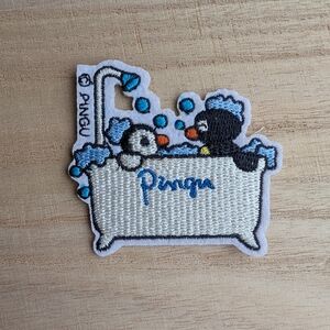 Pingu Pinga Bath Time Embroidery Patch